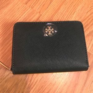Tory Burch Emerson zip coin case-Green